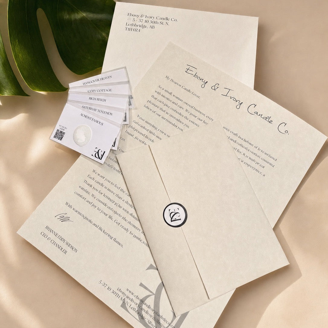 scent sampling experience papers, envelope and scent samples