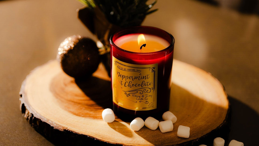 The Coziest Christmas Candle Ever: Peppermint Hot Chocolate | Ebony & Ivory Candle Co.