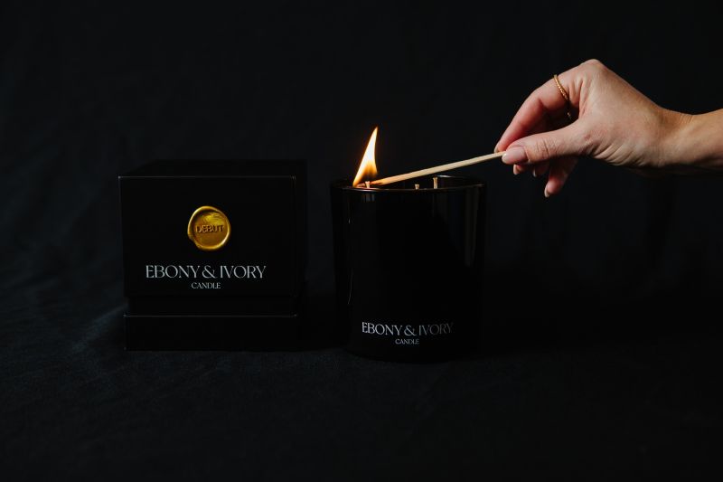 Debut luxury perfume candle formerly Beth jasmine saffron amber hand poured in Alberta Canada