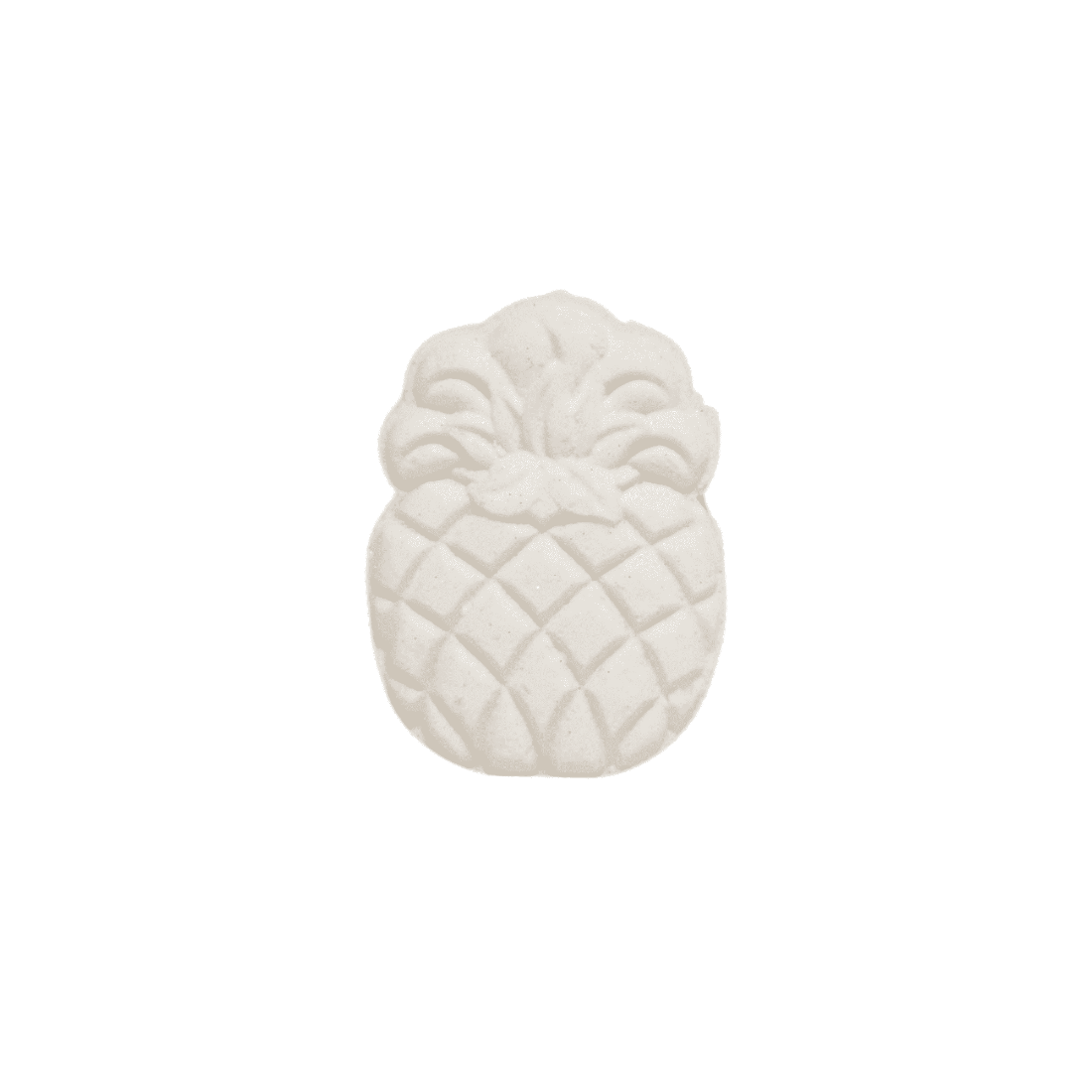 A pineapple shaped bath bomb on a white background. Made in Lethbridge, Alberta, Canada