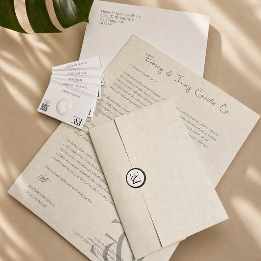 scent sampling experience papers, envelope and scent samples