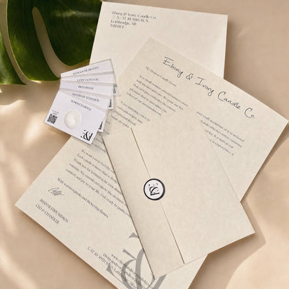 scent sampling experience papers, envelope and scent samples