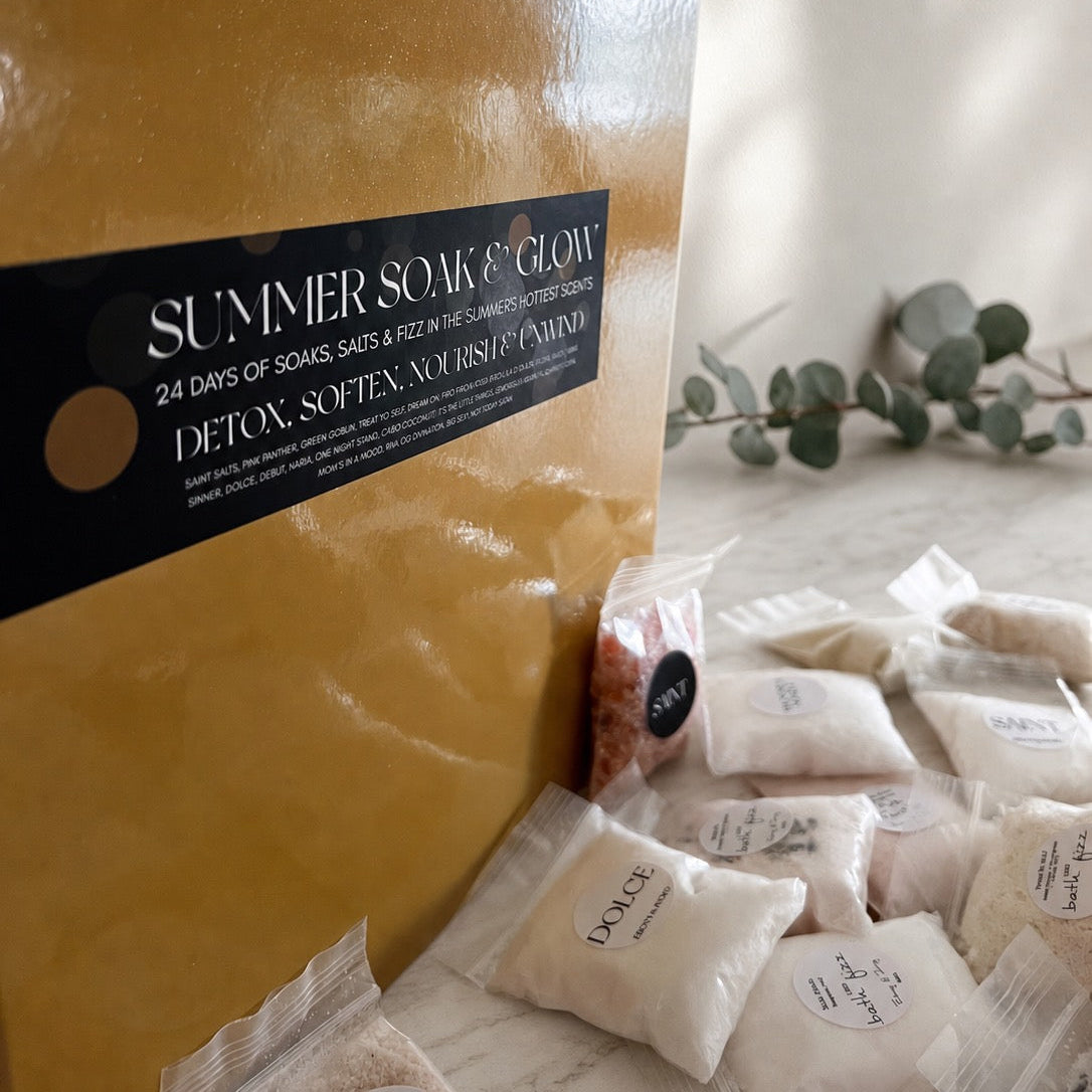 a gold box with hand made bath products non toxic