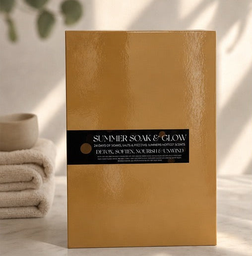 a gold box with hand made bath products non toxic