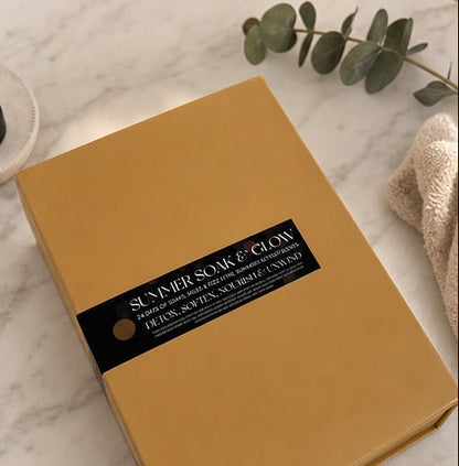 a gold box with hand made bath products non toxic