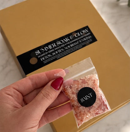 a gold box with hand made bath products non toxic